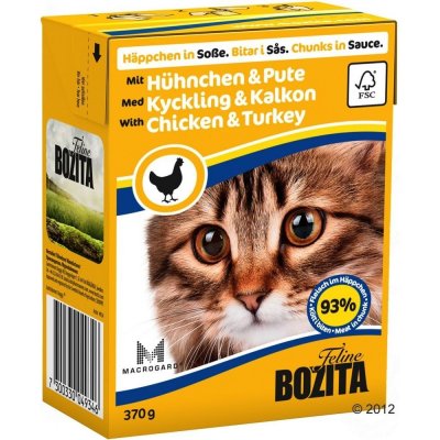Bozita Cat kousky v omáčce kuře & krůtí 370 g – Zbozi.Blesk.cz