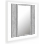 shumee LED koupelnová skřínka se zrcadlem betonově šedá 40x12x45 cm – Zboží Dáma