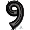 Amscan balónek foliový narozeniny číslo 9 černý 86 cm