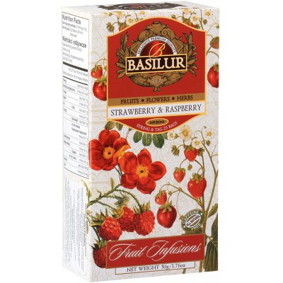 Basilur Fruit Strawberry & Raspberry 25 x 2 g – Zboží Mobilmania