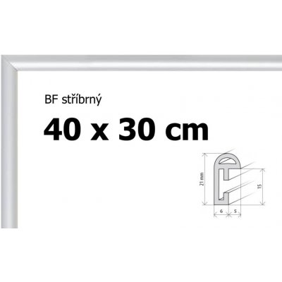 BFHM Plastový rám 40x30cm stříbrný – Zboží Mobilmania