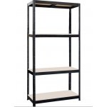 M.A.T. GROUP regál 900x450x1800mm, 4 police, ocel ČER + MDF deska – Zboží Dáma