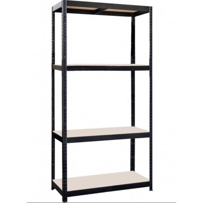 M.A.T. GROUP regál 900x450x1800mm, 4 police, ocel ČER + MDF deska – Zboží Dáma