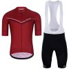 Cyklistický dres HOLOKOLO krátký a krátké kalhoty - LEVEL UP - červená/černá