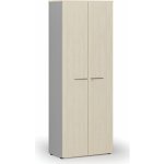 Primo Kancelářská skříň s dveřmi GRAY, 2128 x 800 x 420 mm, šedá/bříza – Zboží Dáma