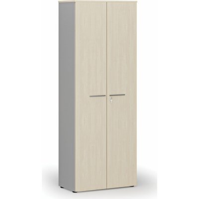 Primo Kancelářská skříň s dveřmi GRAY, 2128 x 800 x 420 mm, šedá/bříza – Zboží Dáma