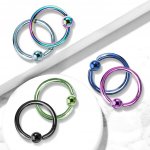Šperky eshop piercing kroužek s kuličkou z anodizovaného titanu C9.20 fialová A – Sleviste.cz