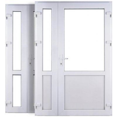 Vobri vchodové dvoukřídlé 140 x 210 cm levé bílé – Zboží Mobilmania