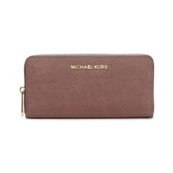 Michael Kors Elegantní kožená peněženka Jet Set Travel Safiano Leather Continental rose