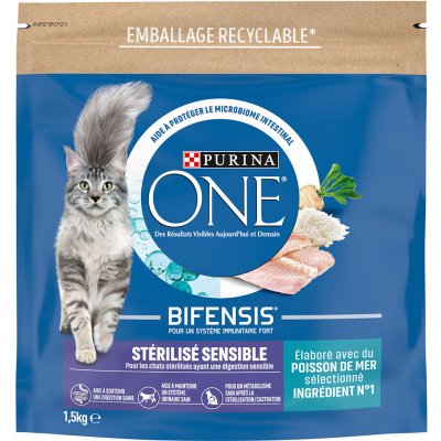 PURINA ONE Sterilizované mořské ryby Cat Sensitive 1,5 kg