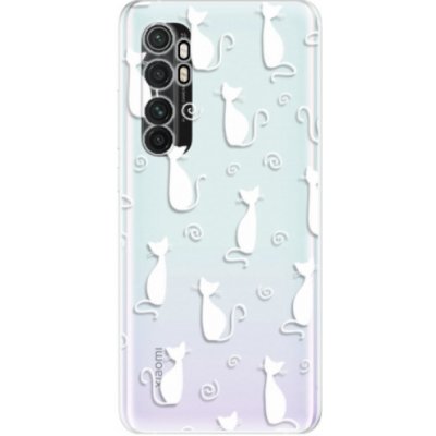 Pouzdro iSaprio - Cat pattern 05 - Xiaomi Mi Note 10 Lite bílé