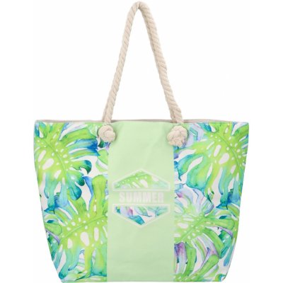 Prostorná plážová taška Tropy světle zelená – Zboží Mobilmania