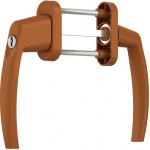 ROTO Balkonový set uzamykatelných klik včetně rozetek VICTORY Barva: Zlatý dub RAL 8003 – Hledejceny.cz