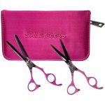 Olivia Garden Sada kadeřnických nůžek 5,75" a efilačních nůžek 6,35" SilkCut ThinkPink Edition 2022 – Zboží Dáma