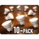 V-TAC LED žárovka GU10 4,5W, 400lm, 100°/10-PACK! Barva světla: Teplá bílá – Zboží Živě