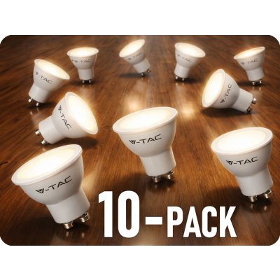 V-TAC LED žárovka GU10 4,5W, 400lm, 100°/10-PACK! Barva světla: Teplá bílá – Zboží Živě
