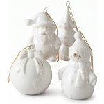 H&L Sada 4 ks vánočních porcelánových ozdob na stromeček 6 cm bílé – Hledejceny.cz