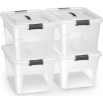 Juskys Úložné boxy s víkem 300391 plastové boxy pro přehledné skladování 4 ks 30 l – Hledejceny.cz