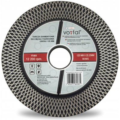 DIAMANTOVÝ KOTOUČ PRO ŘEZÁNÍ A BROUŠENÍ SLINUTÉ DLAŽBY, OBKLADŮ, DLAŽDIC A SLINUTÝCH MATERIÁLŮ 125MM 2V1 – Sleviste.cz