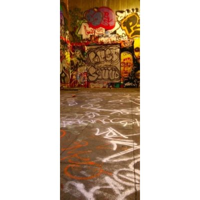 WEBLUX 2324481 Samolepka na lednici fólie graffiti wide angle with paint roller graffiti široký úhel s malířským válečkem rozměry 80 x 200 cm – Zboží Mobilmania