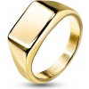 Prsteny Steel Edge Pečetní prsten z chirurgické oceli zlatý 7685G