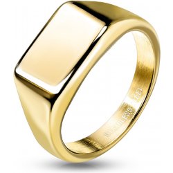 Steel Edge Pečetní prsten z chirurgické oceli zlatý 7685G