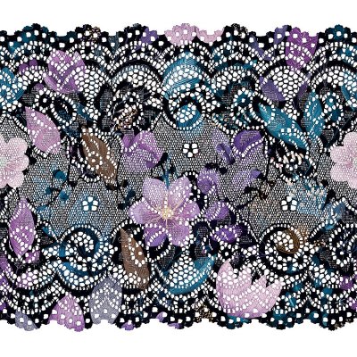 Takoy Elastická krajka 15 cm s potiskem fialové květiny Relax – Hledejceny.cz