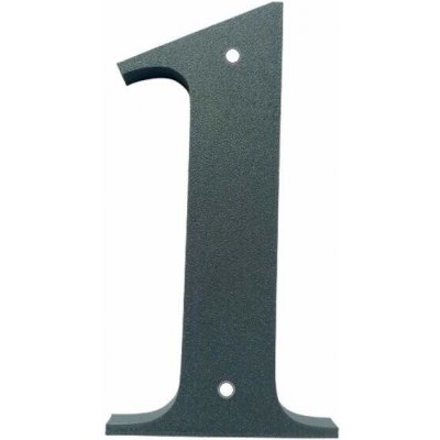 Domovní číslo popisné 1 na zeď, vrata, sloupky s dírami pro vruty barva antracit, výška 170 mm – Sleviste.cz