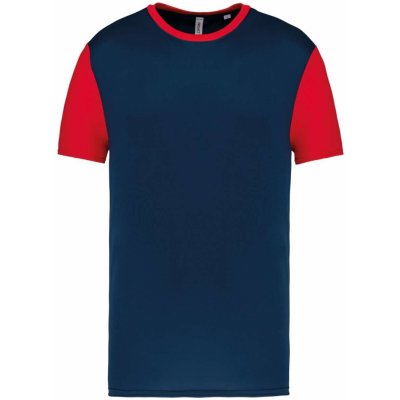 Bicolour unisex funkční tričko skotrastními rukávy sportovní námořnická modrá / bílá