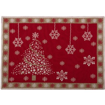 SCANquilt prostírání motiv strom červenobéžová prostírání 30x45cm – Sleviste.cz