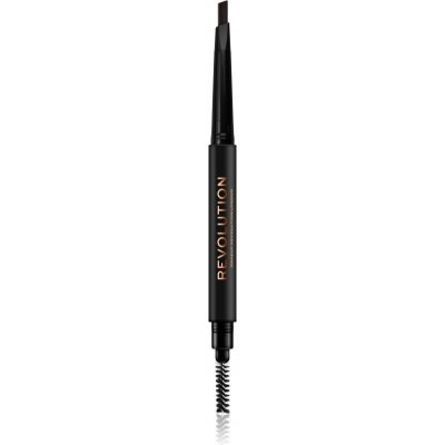 Makeup Revolution Duo Brow Definer precizní tužka na obočí Dark Brown 0,15 g – Zboží Dáma
