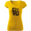 Dámské tričko s potiskem DRAGOWA dámské tričko český velký znak žlutá 150g/m2