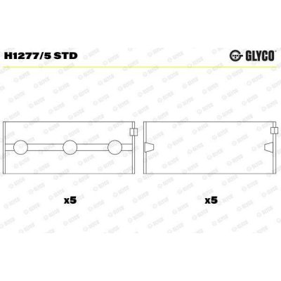 Hlavní ložiska klikového hřídele GLYCO H1277/5 STD | Zboží Auto