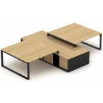 Nábytek Designový cz DEBZ23O Kancelářská sestava EPIC Z23 O pro 4 osoby dub černá – Zboží Dáma