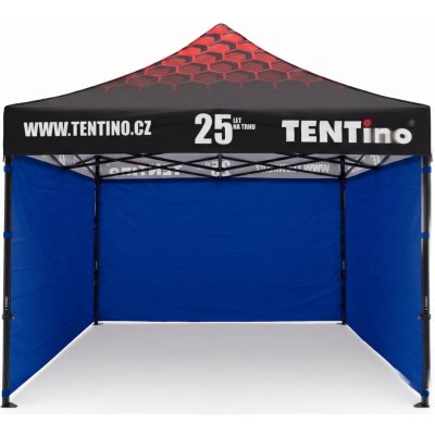 TENTino STEEL HEXAGON 3x3m 8A - MODRÁ, konstrukce + střecha TENTino + 3x boční strana – Sleviste.cz