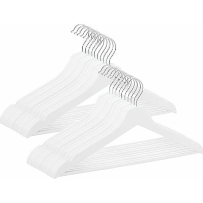 SPRINGOS dřevěná ramínka 42,5 cm bílá 20 ks HG0059 – Zboží Dáma