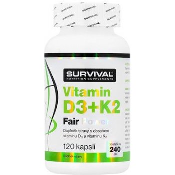 Survival Vitamín D3+K2 Fair power 120 kapslí