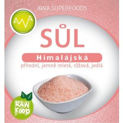 AWA superfoods himalájská sůl přírodní mletá jemná růžová Raw 1 kg