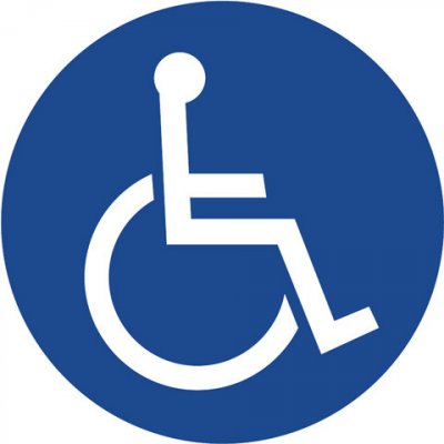 Značka Pouze pro tělesně postižené, samolepicí fólie, Ø 100 mm – Zboží Mobilmania