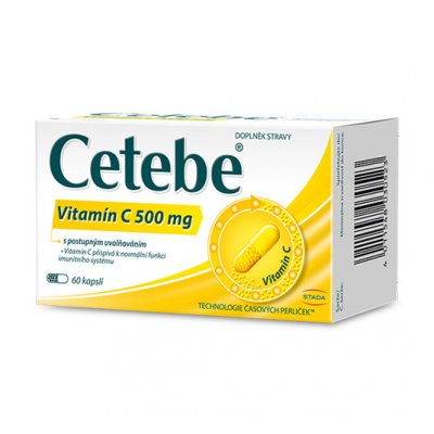 Cetebe Vitamin C 500 mg s postupným uvolňováním 60 kapslí – Hledejceny.cz