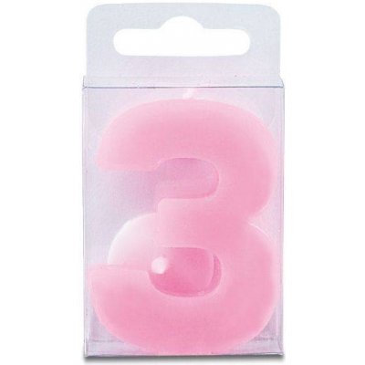 Stadter Svíčka ve tvaru číslice 3 mini růžová – Zboží Dáma