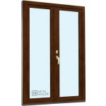 Kömmerling balkonové dveře 70 AD O+OS klapačka levé tmavý dub/bílá 120 x 210 cm oboustranná klika + FAB + hliníkový práh – Hledejceny.cz