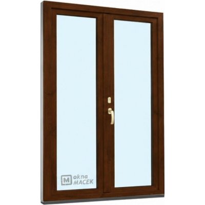 Kömmerling balkonové dveře 70 AD O+OS klapačka levé tmavý dub/bílá 120 x 210 cm oboustranná klika + FAB + hliníkový práh – Hledejceny.cz