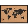 Tabule Zeller Korková nástěnka mapa světa, černohnědá 59 x 40 cm