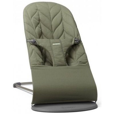 BabyBjörn lehátko Bouncer Bliss Dark green Woven Petal tm.šedá konstrukce – Zboží Mobilmania