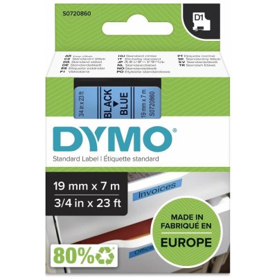 DYMO páska D1 19mm x 7m, černá na modré, 45806, S0720860 – Hledejceny.cz