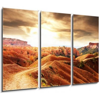 Obraz 3D třídílný - 105 x 70 cm - Bryce bryce kaňon Amerika – Zboží Mobilmania