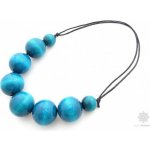 Kouzlo bižuterie dřevěné korále Anička velké modré S2022 – Zboží Dáma