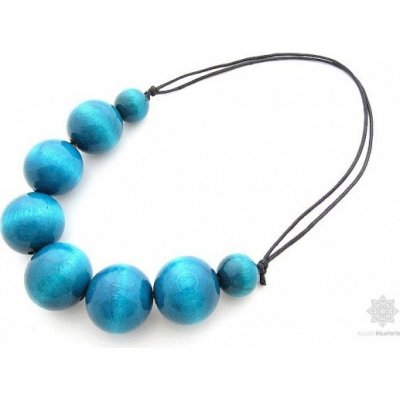 Kouzlo bižuterie dřevěné korále Anička velké modré S2022 – Zboží Dáma