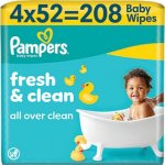 Pampers Fresh Clean vlhčené ubrousky pro děti 4 x 52 ks – Hledejceny.cz